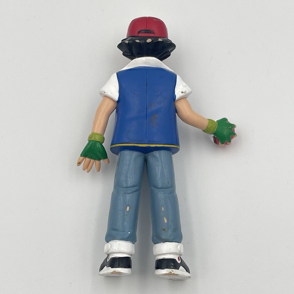 Vintage Ash Ketchum Pokemon Trainer Figure 4.75" TOMY 1998 Pokemon Game Freak - Picture 6 of 13